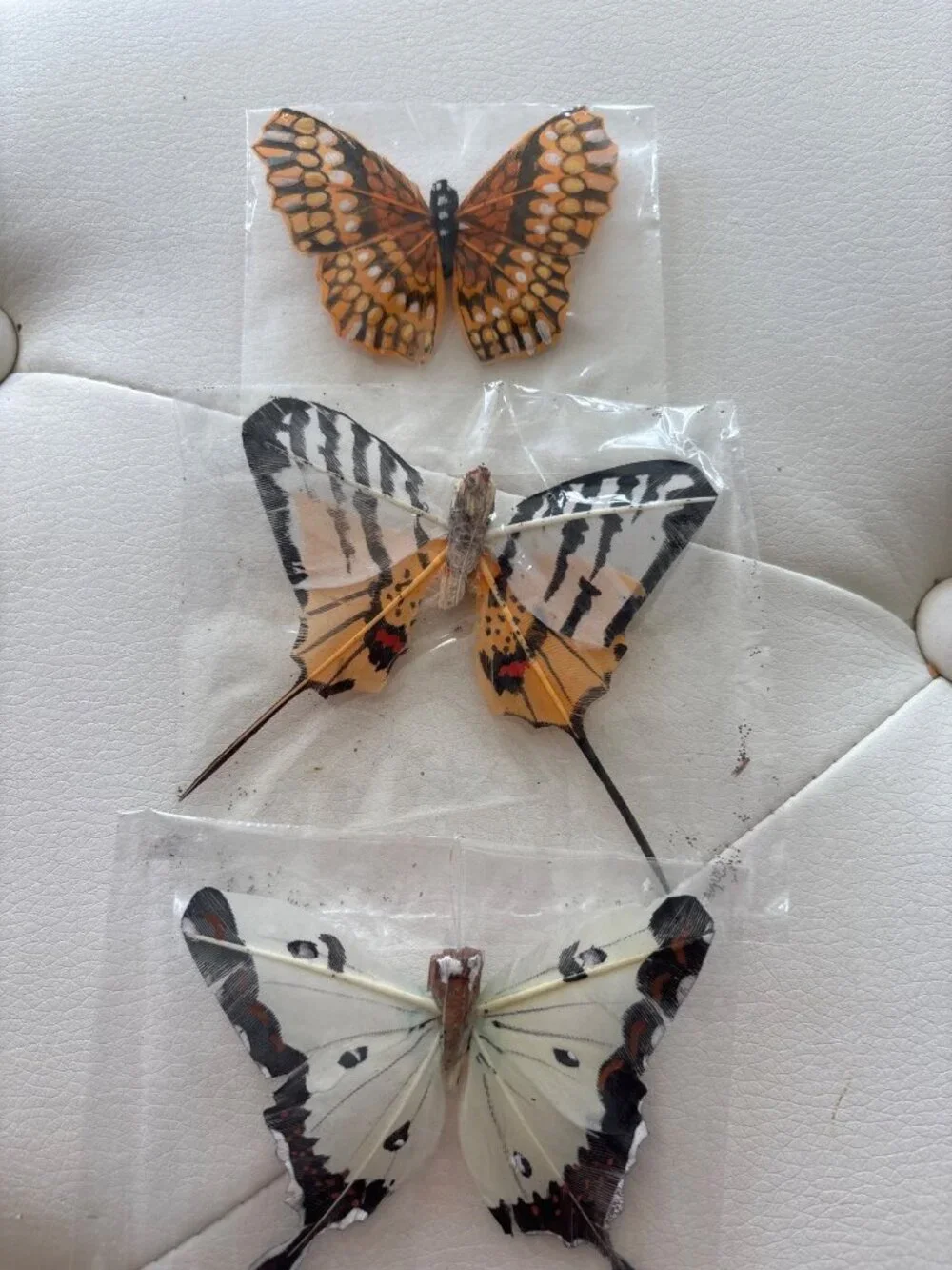 Vintage Butterfly Lot 14 Assorted Decorative Feather Butterflies Moths Monarch